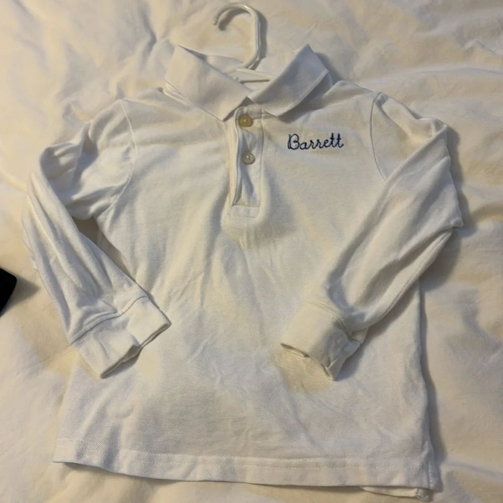 Boys “Barrett” monogrammed zip up jacket & long sleeve polo 3T